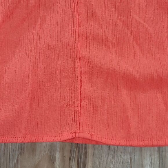 🔹️Ava & Viv Orange Gauzy Vneck Blouse w/Mandarin Collar 3X - Picture 7 of 9